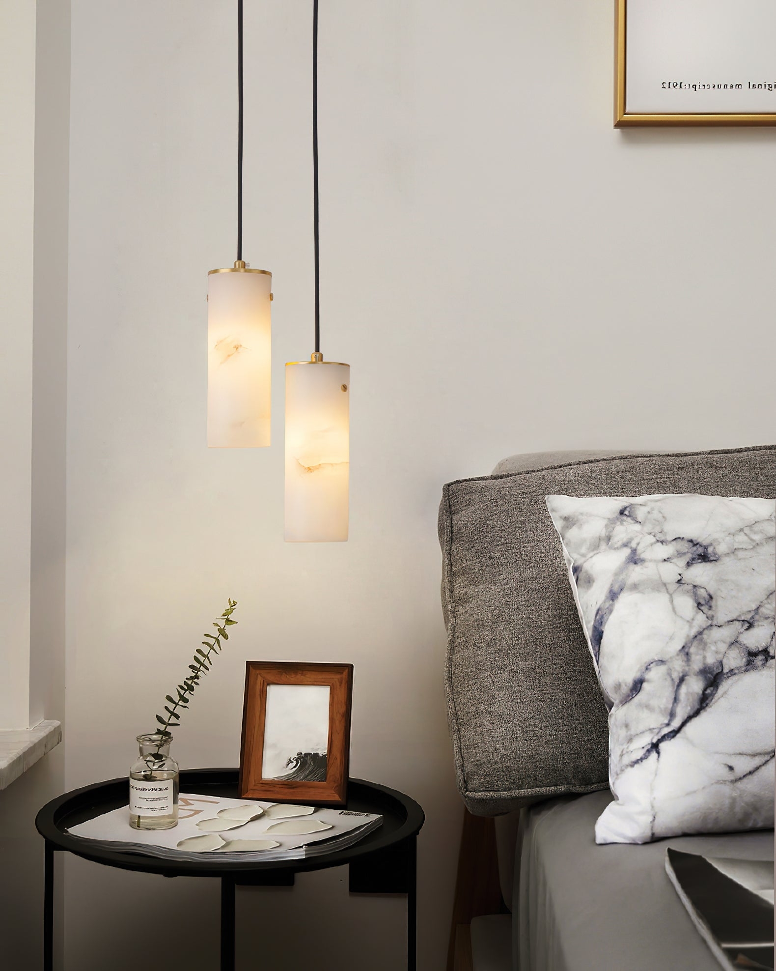 Nula Vertical Alabaster Pendant Light D426