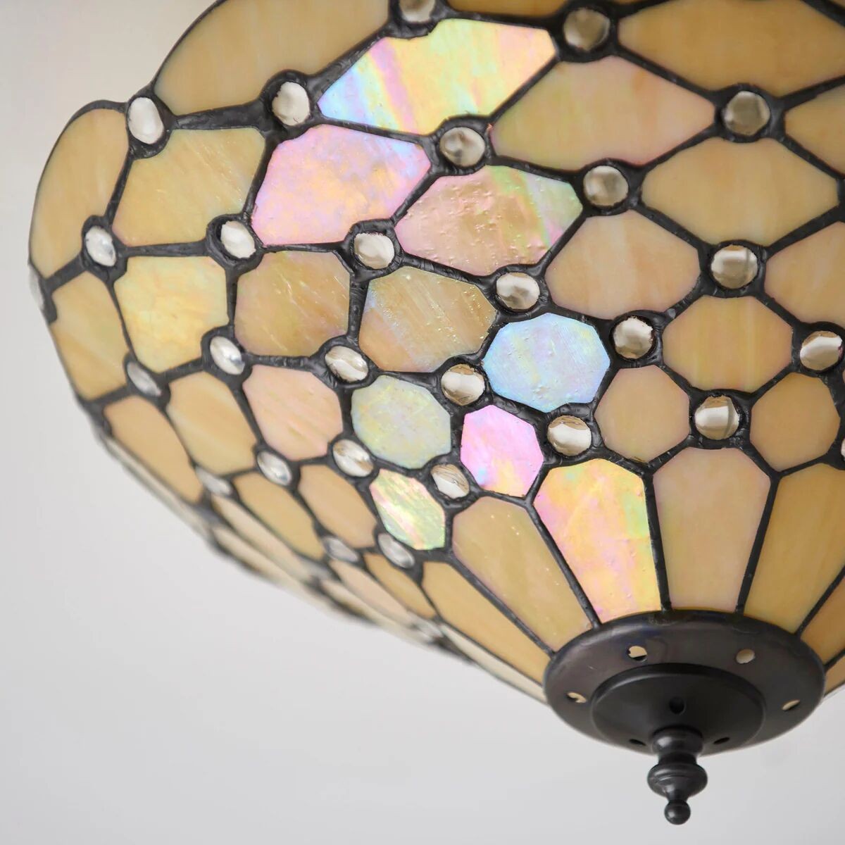 TF Pearl Handcrafted Tiffany Ceiling Light - Art Deco Stained Glass Light for Hallway or Living Room K1967