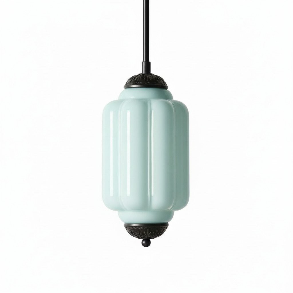 Eloise Classic Glass Pendant Light - Retro Glass and Metal Hanging Lamp for Kitchen Island Cafe K1475