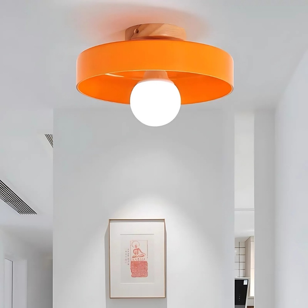 Modern Orange Glass Disc Orb Ceiling Light K931