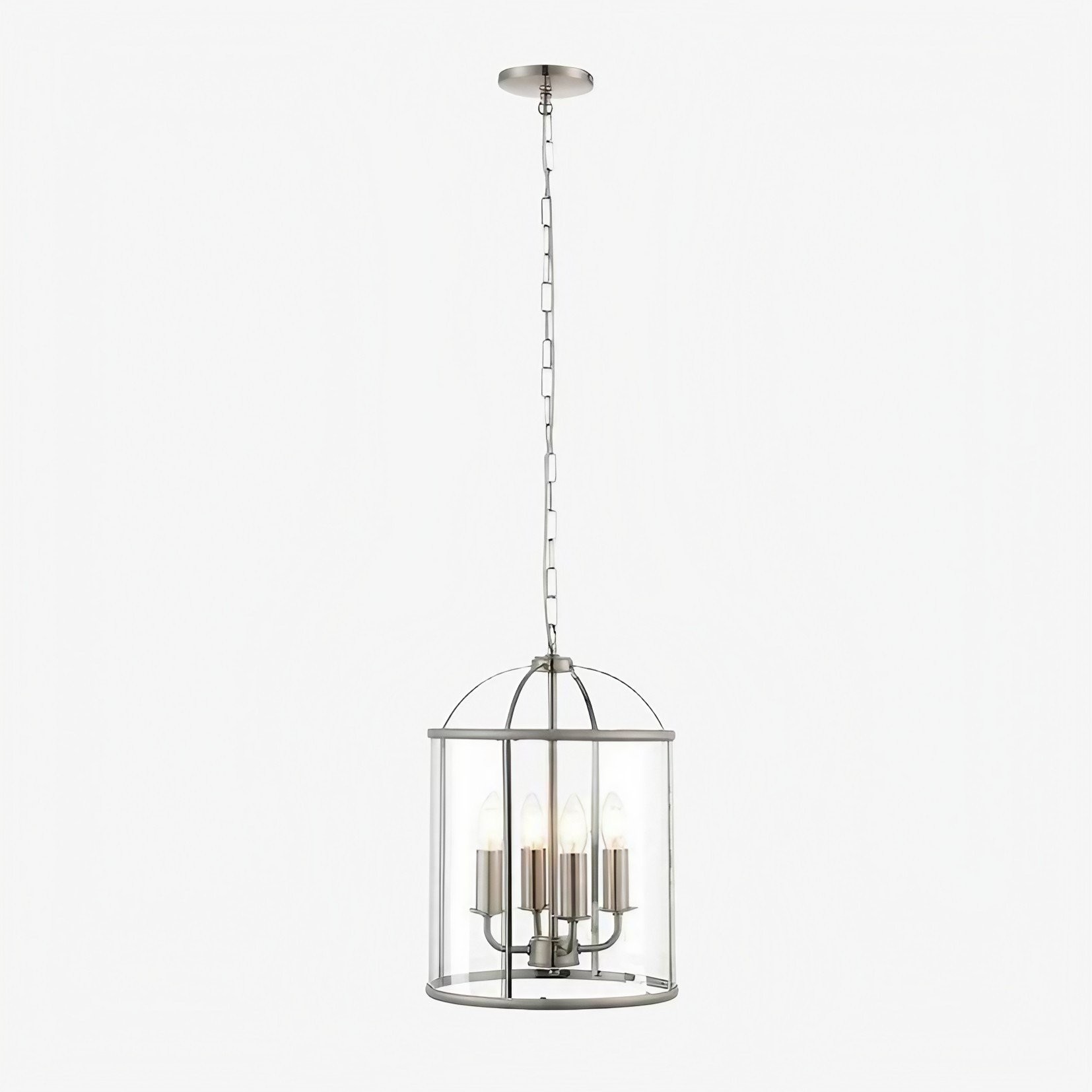 Luxvana Bell Shaped Glass Pendant Light - Industrial Metal Lantern Design Fixture for Kitchen K1833