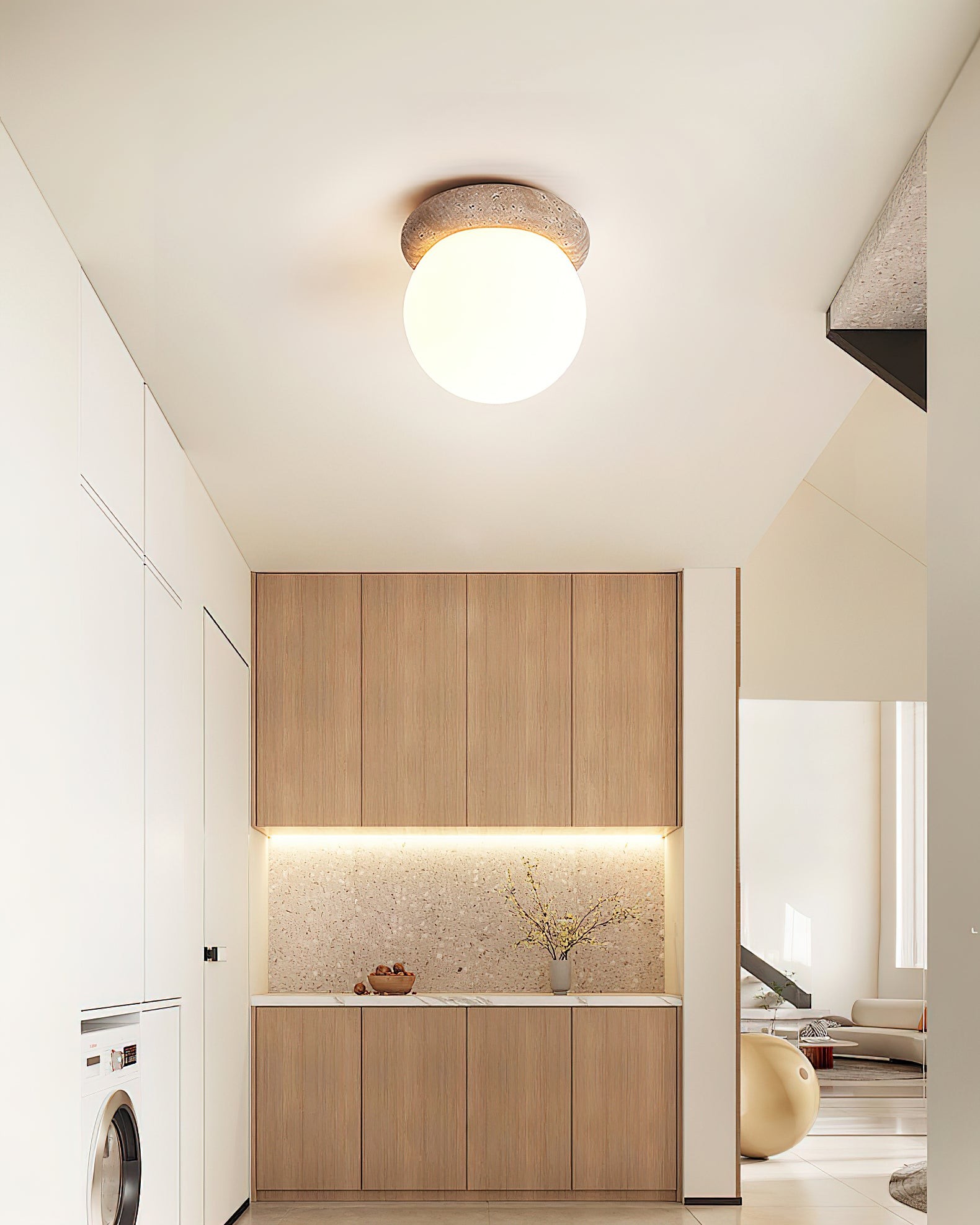 Marble Travertine Asteroid Ceiling Lamp K242