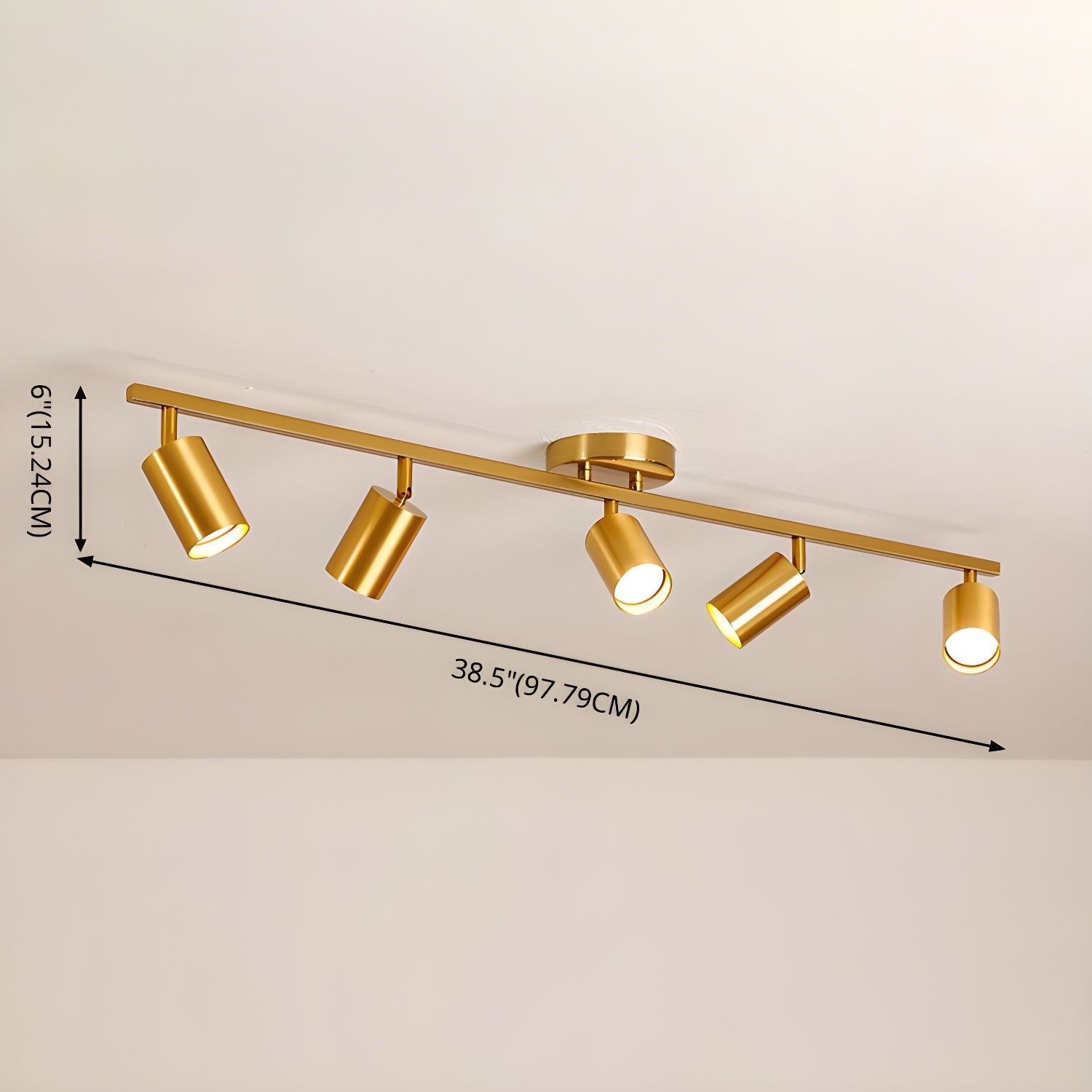 Row Of Multi-Head Metal Ceiling Lights K373