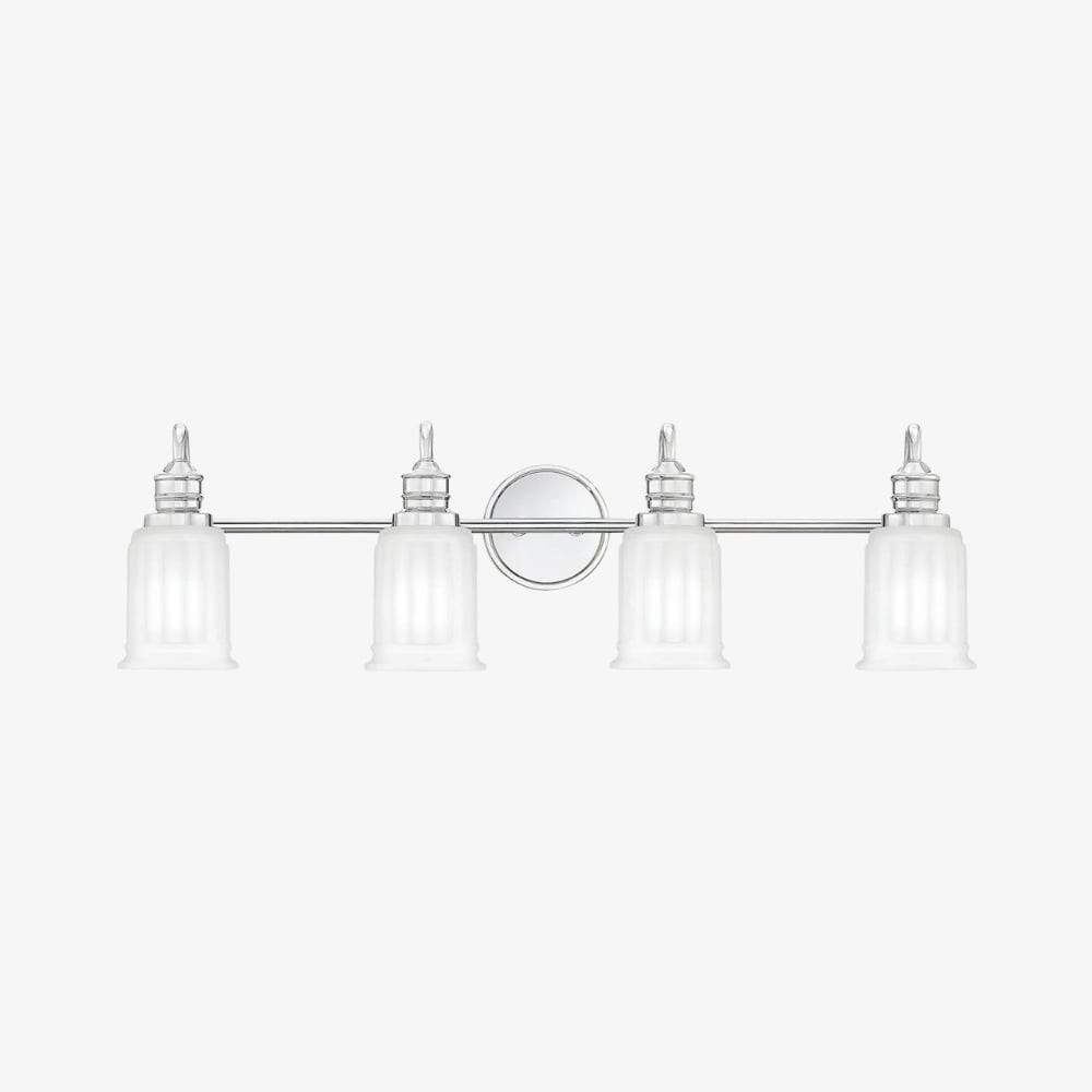 Lirra Bathroom Metal Wall Lamp with Glass Shade - Damp Rated Wall Sconce K2027