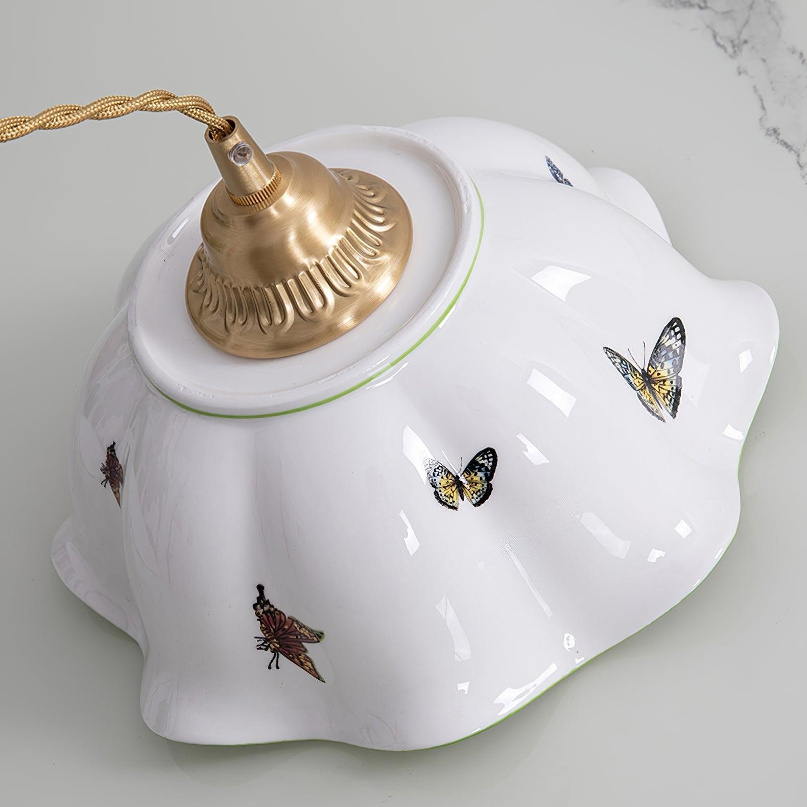 Retro Cream Style Ceramic Pendant Lamp K857