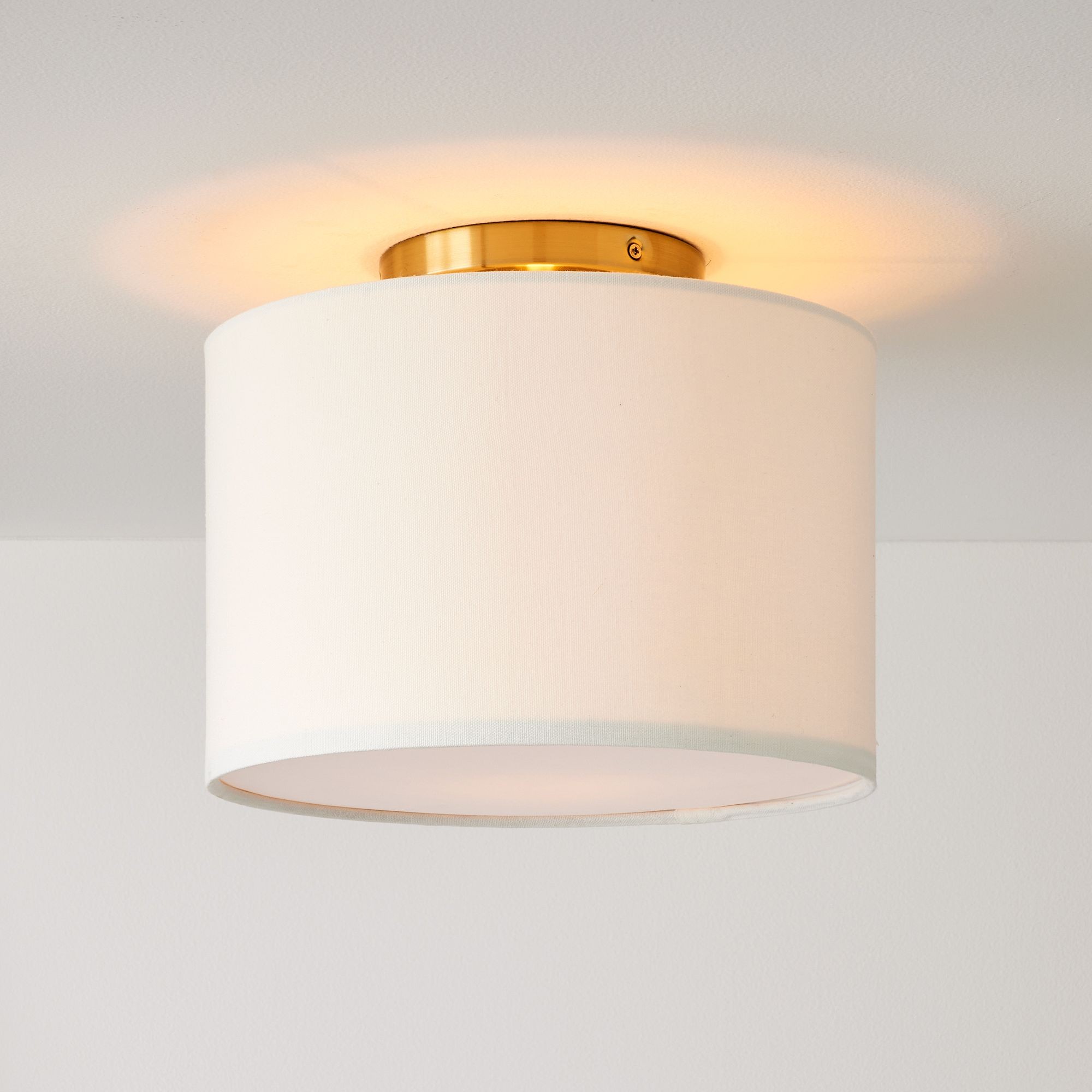 Jelvane Modern Fabric Shade Flushmount – Elegant Drum Ceiling Light for Any Room K1148