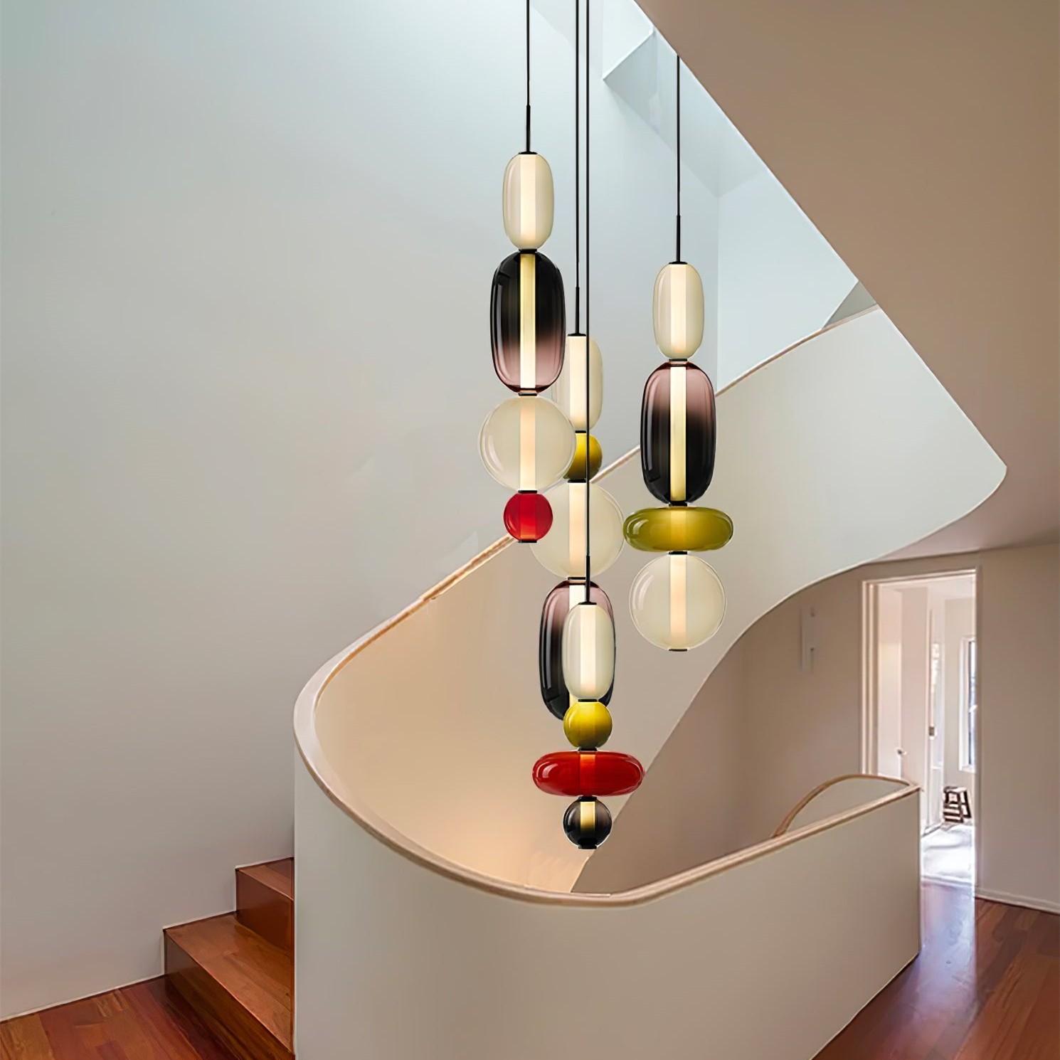 Nordic Art Deco Stained Glass Pendant Light K196