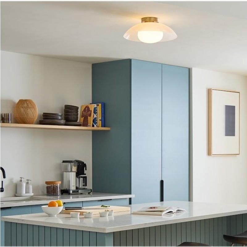 Elorina Flush Mount Glass/Metal Ceiling Light - A Stylish Fixture for Modern Spaces K1333