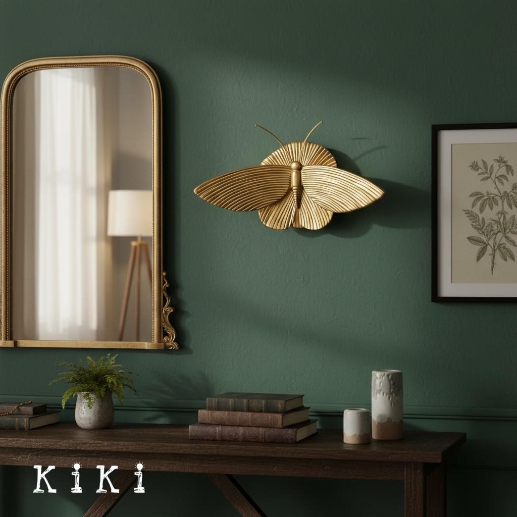 Mothriel Moth-Inspired Metal Wall Sconce - Artistic Vintage Wall Light for Bedroom K2287