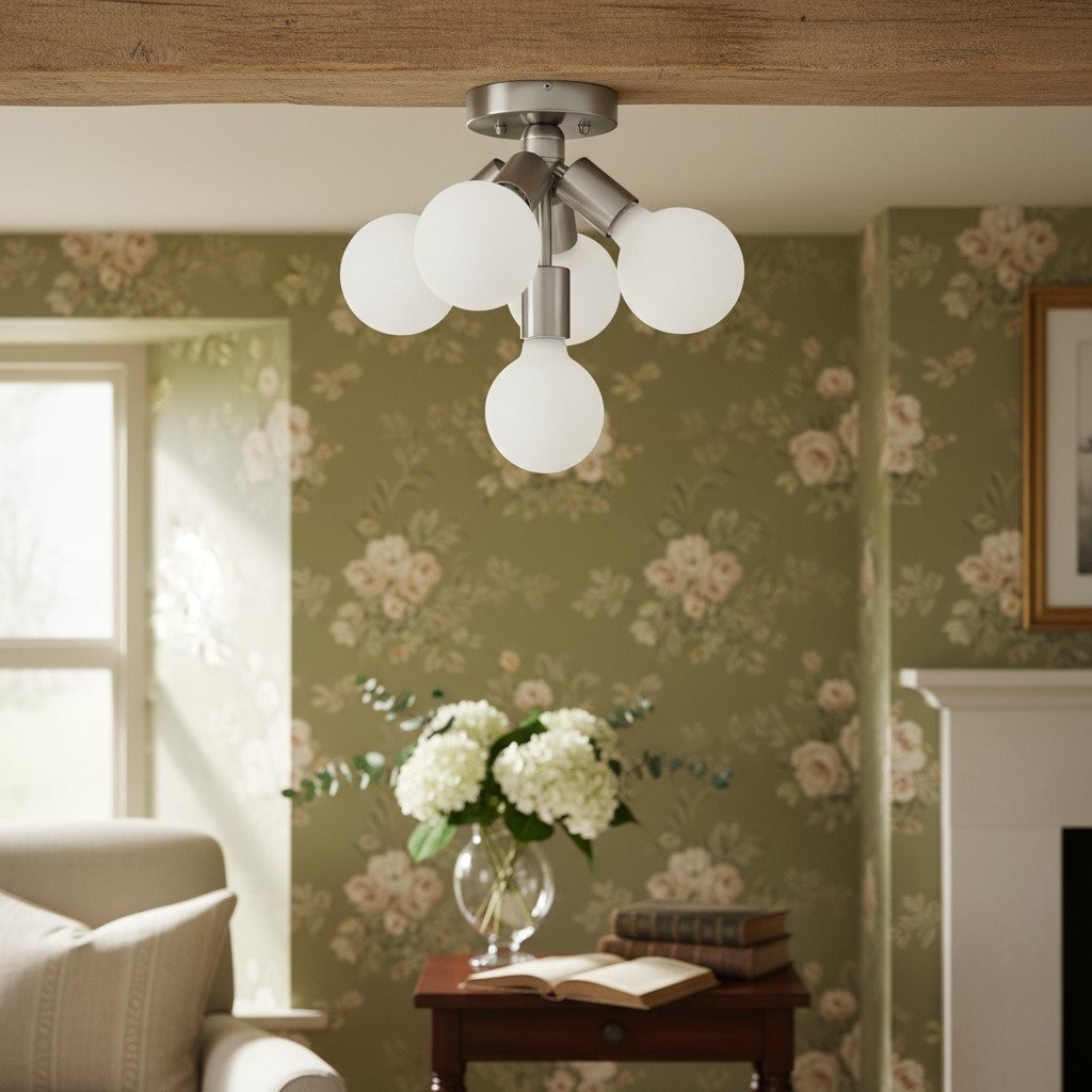 Glorica Glass Flush Mount Light - Globe Ceiling Fixture Modern K1505