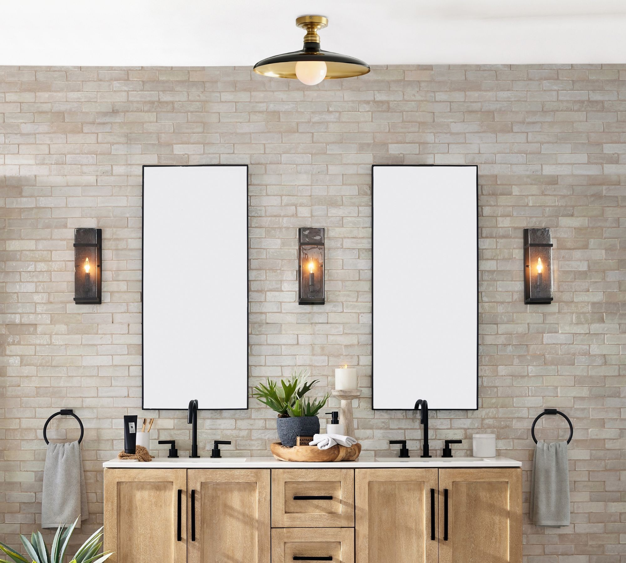 Forvara Farmhouse Metal Flush Mount Light - Black or White Ceiling Lamp K1332