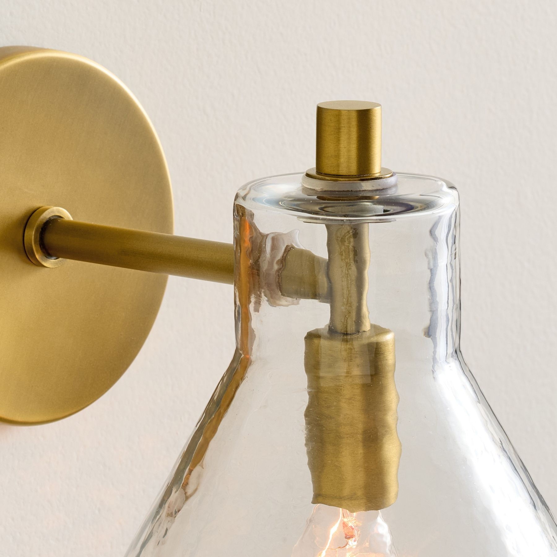 Glavira Recycled Glass Wall Sconce - Modern Brass Wall Lighting K1311