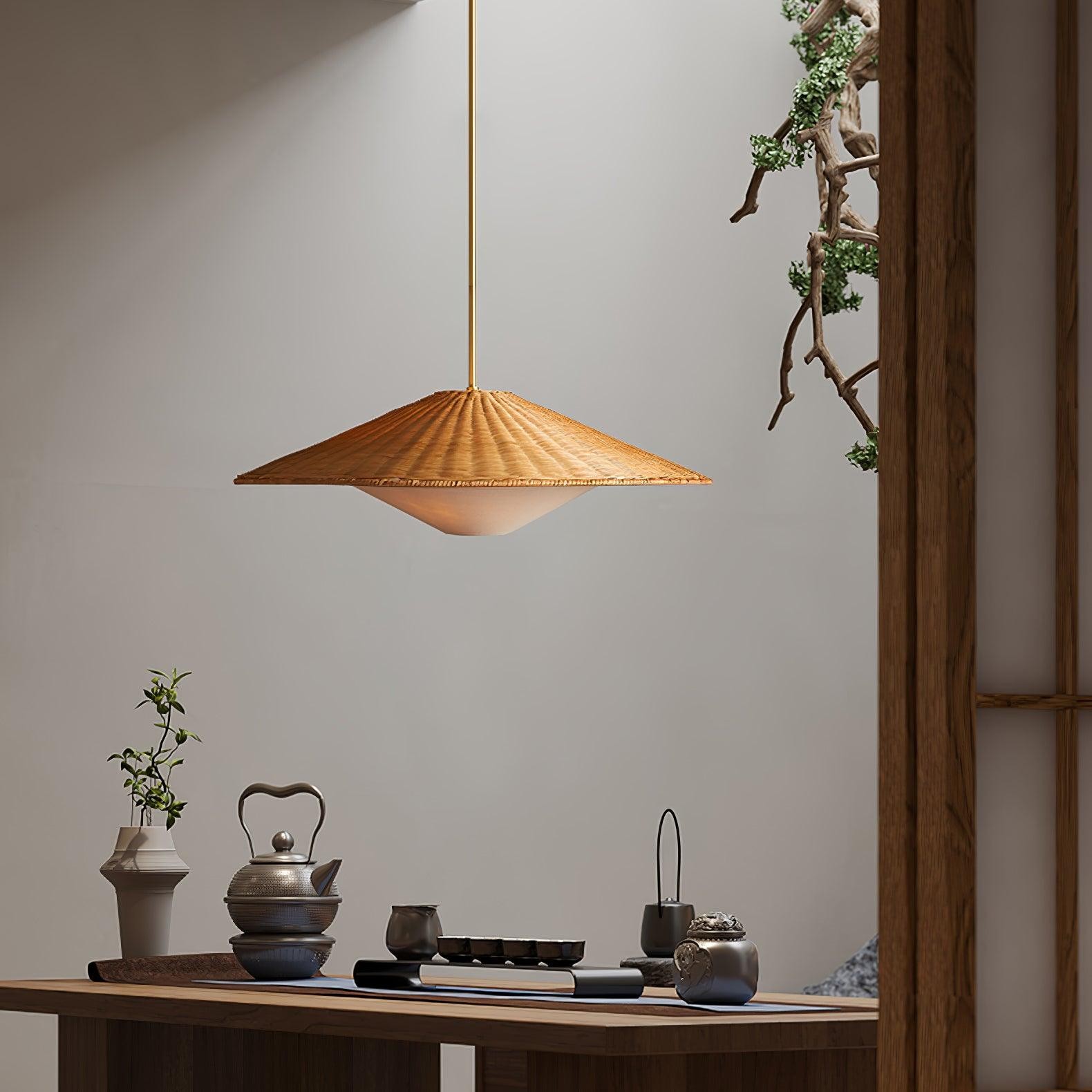 Rattan Hat Pendant Light Suitable For Living Room K612