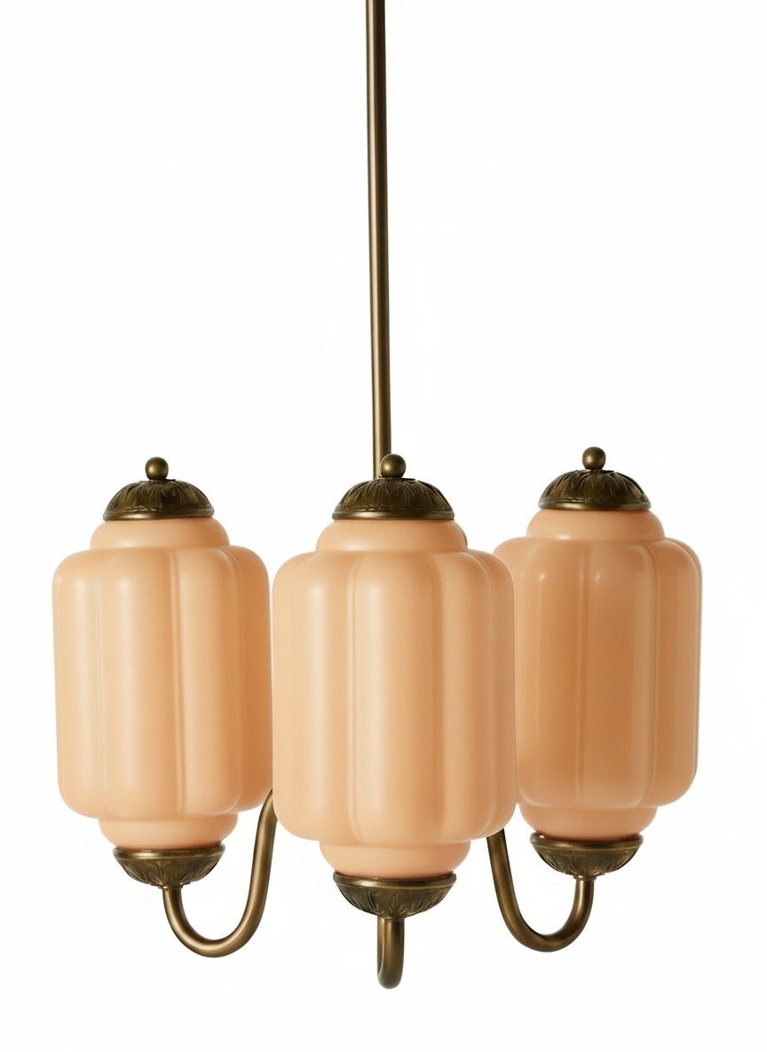 Eloise Classic Glass Pendant Light - Retro Glass and Metal Hanging Lamp for Kitchen Island Cafe K1475
