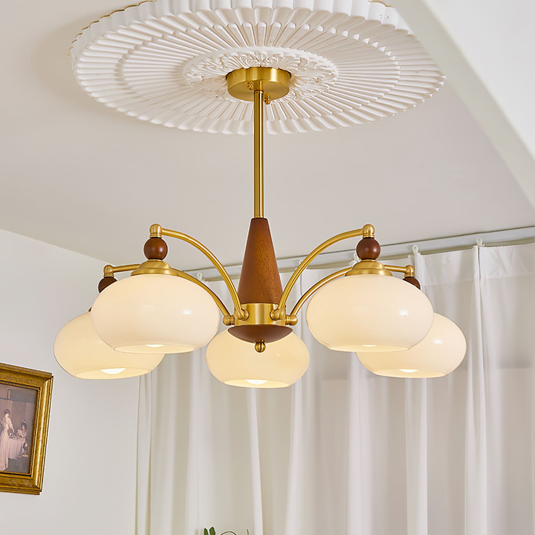 Vintage Multihead Persimmon Chandelier K623