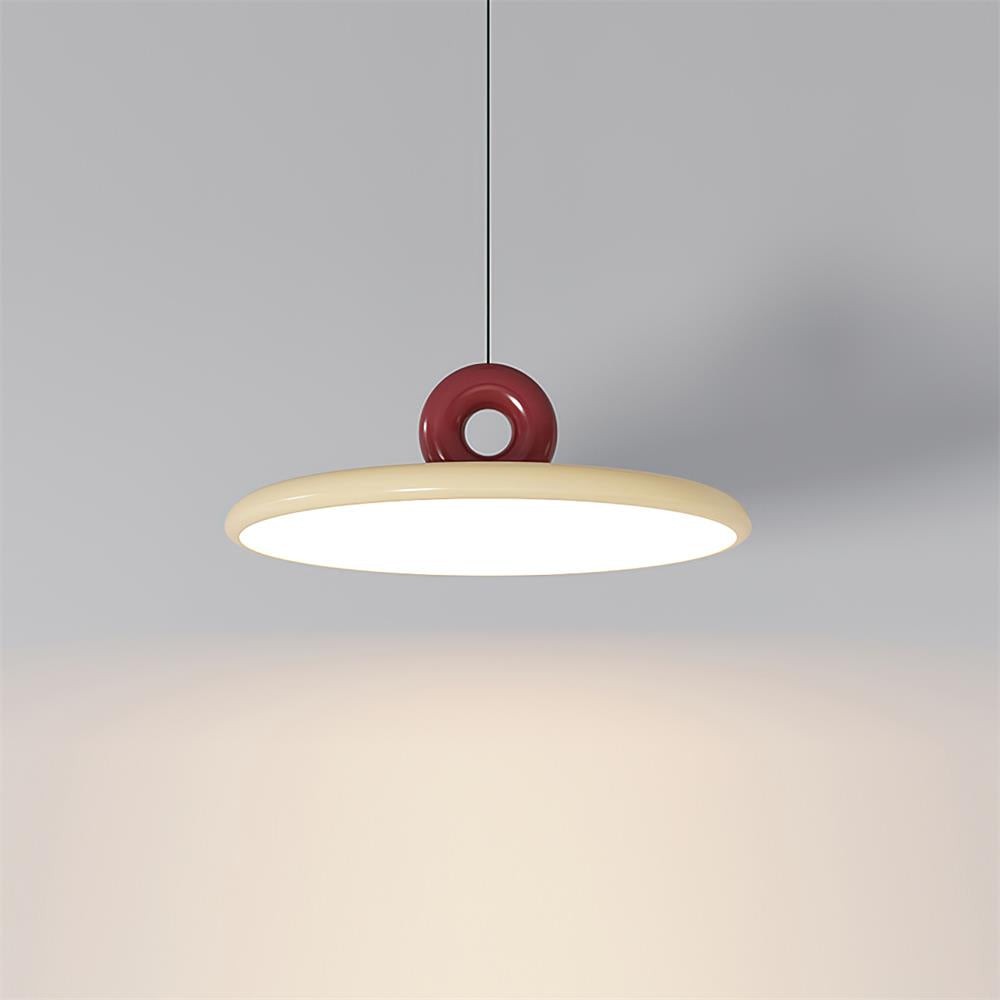Cream Style Vertical Flying Saucer Pendant Lamp K343