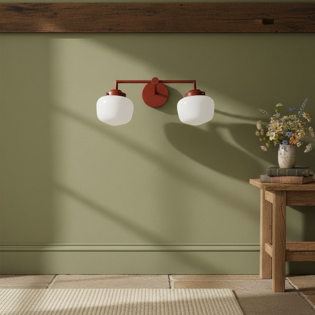 Opalume Glass Vanity Light - Vintage Inspired Bathroom Wall Lighting K1458