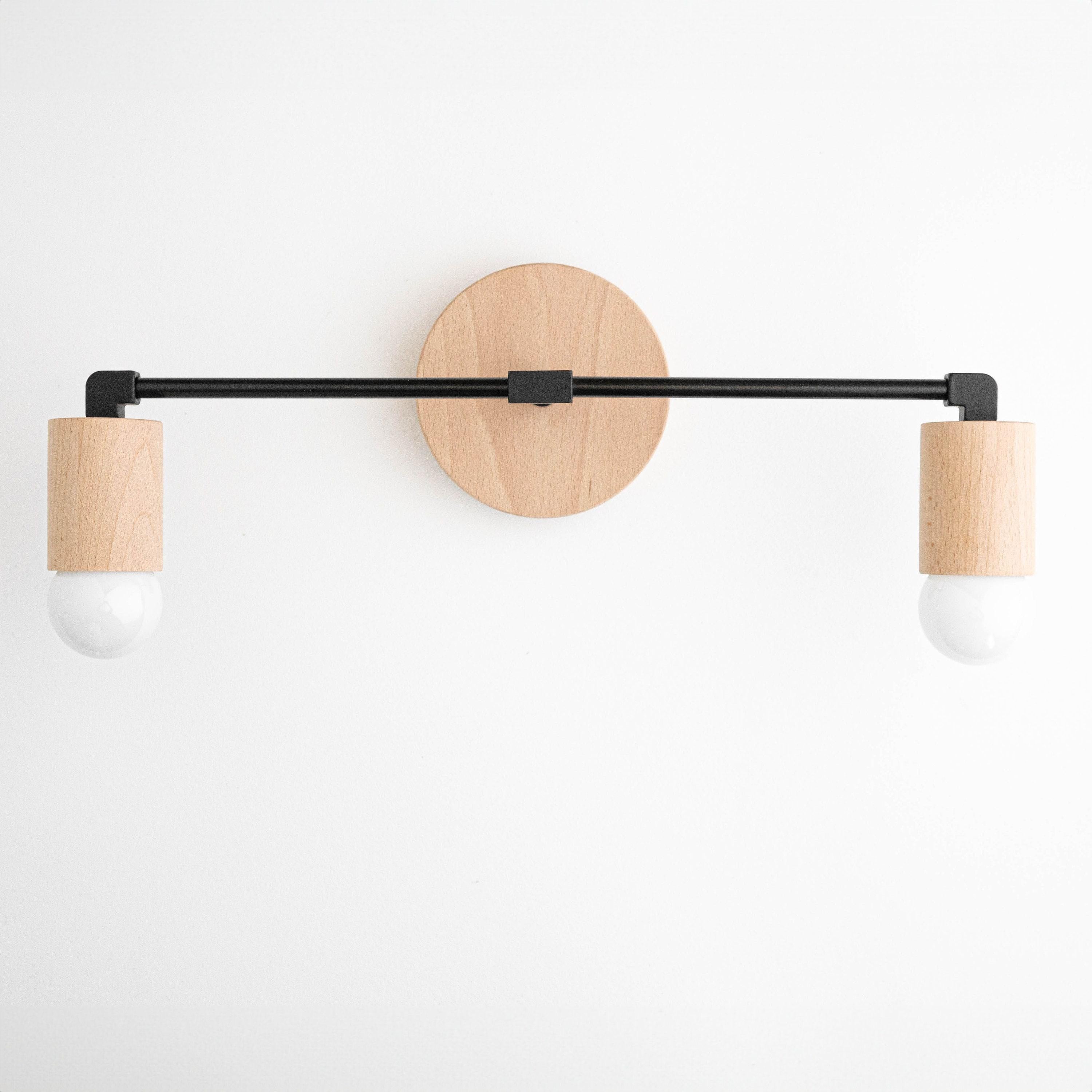 Mobilux Line Wood and Vanity Light - Bohemian Bathroom Lighting Fixture K1490