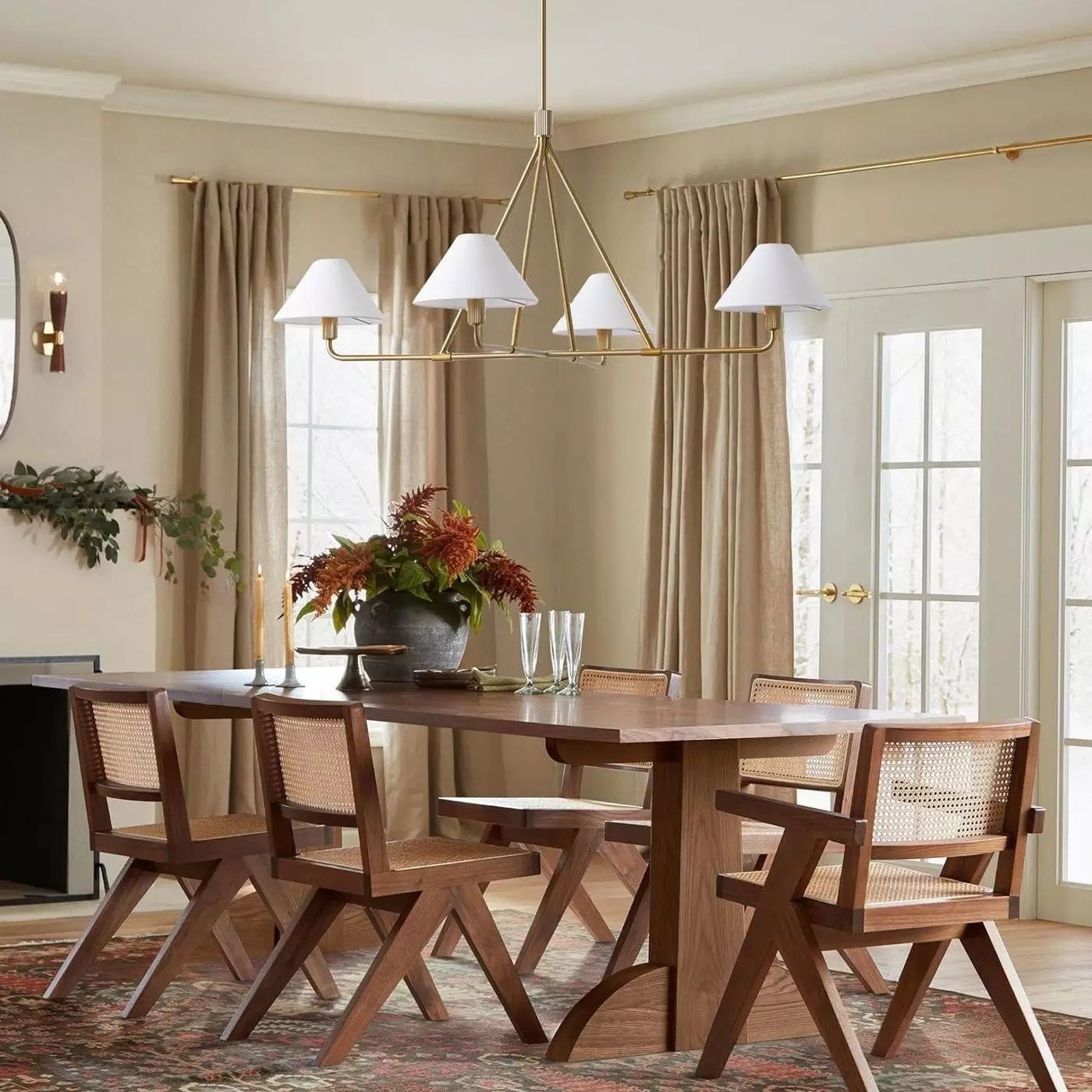 Diora Sculptural Chandelier with Fabric Shades – Modern Design for Dining & Living Spaces K1308