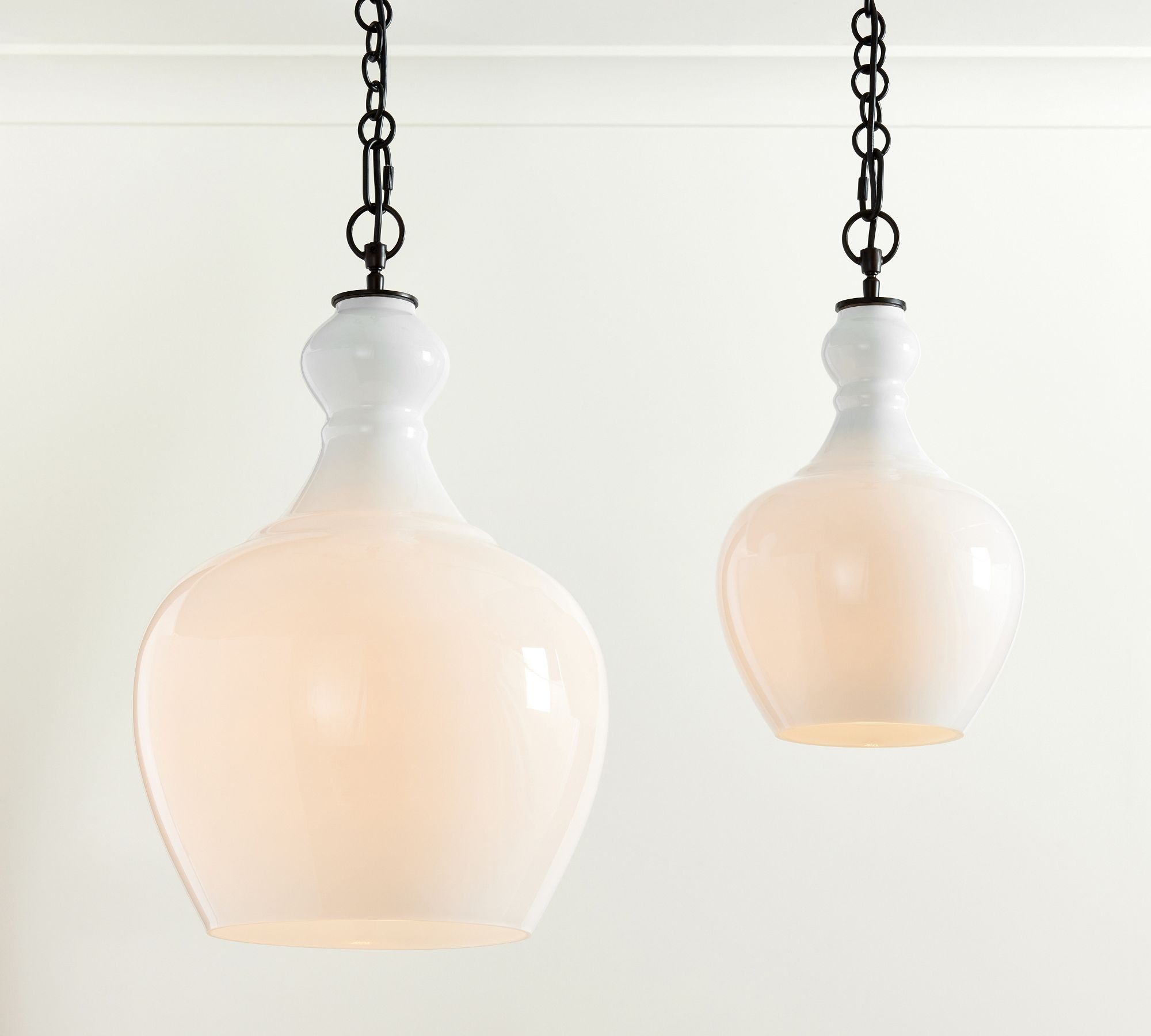 Lawson Glass Pendant Light - Recycled & Milk Glass with Bronze Accent K1342