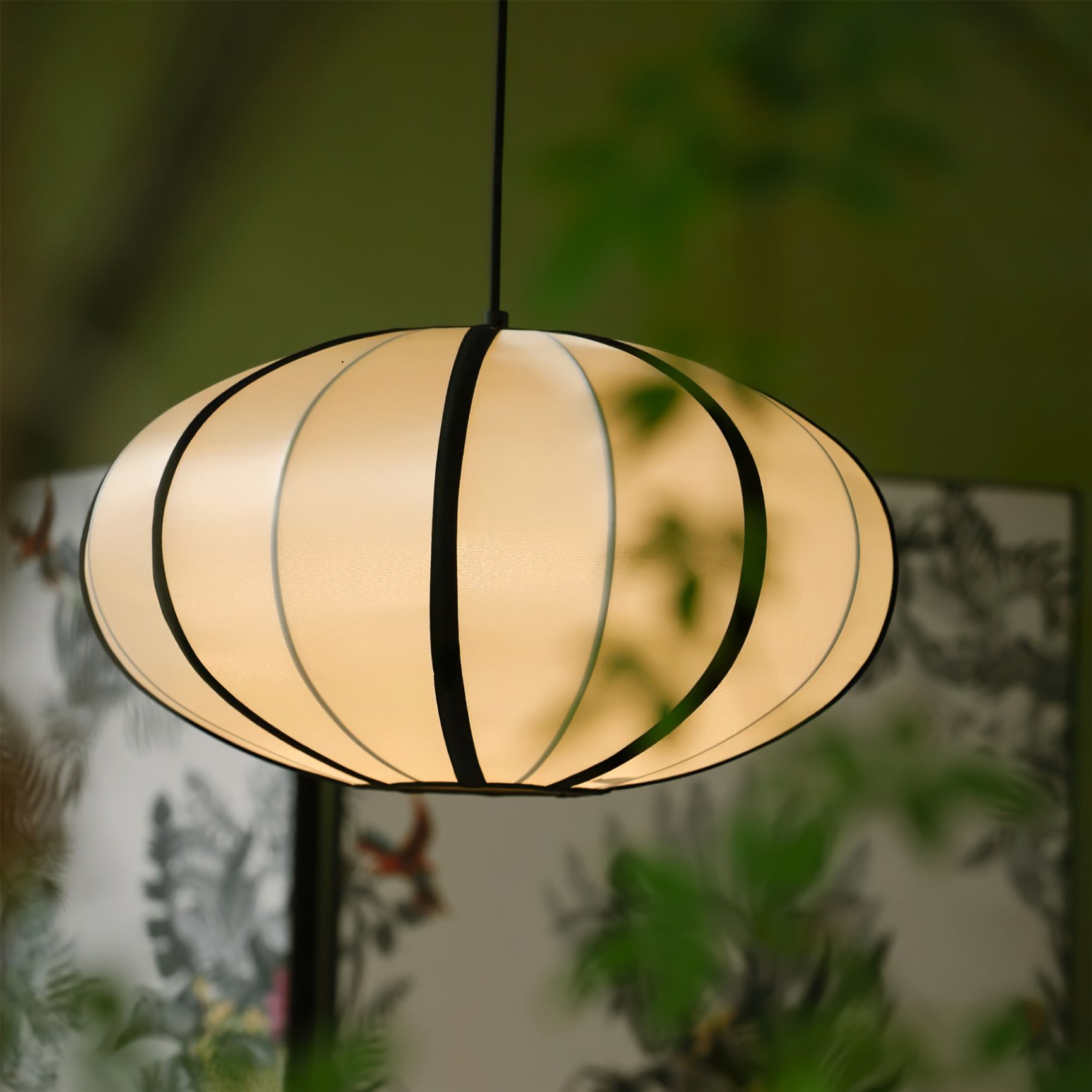 Ribbon Fabric Pendant Light – Elegant Lantern Light for Dining & Living K173