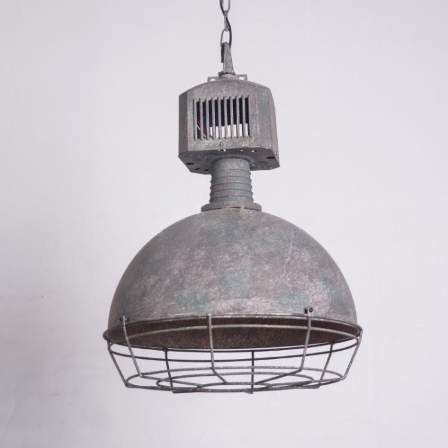 Caged Industrial Metal Pendant Light D469