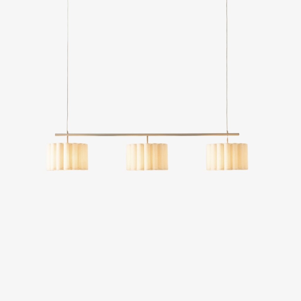 Velura Linear Pendant Light - Natural Linen Shade for Warm Ambiance K2044