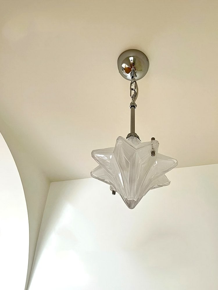 Art Deco Astris Elara Star Pendant Light - Frosted Glass Pendant with Geometric Style K1583
