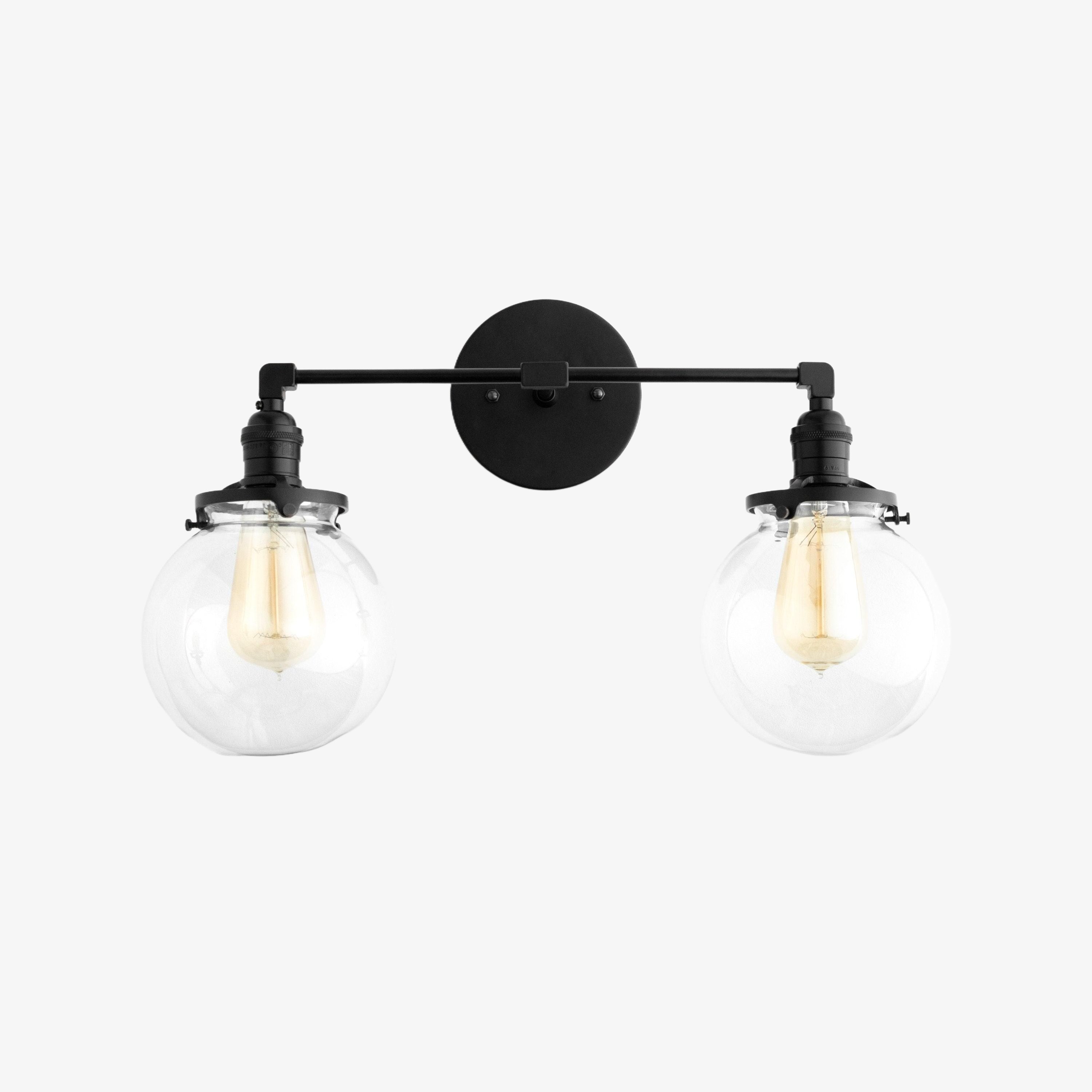 Lumio Globe Glass Globe Vanity Light - Modern Two Light Bathroom Sconce K1432