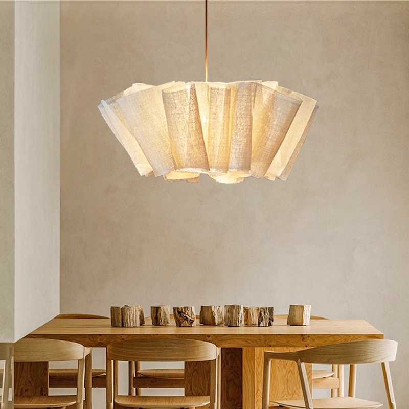Handcrafted Fabric Shade Pendant Light – Minimalist Design for Home Interiors K1244
