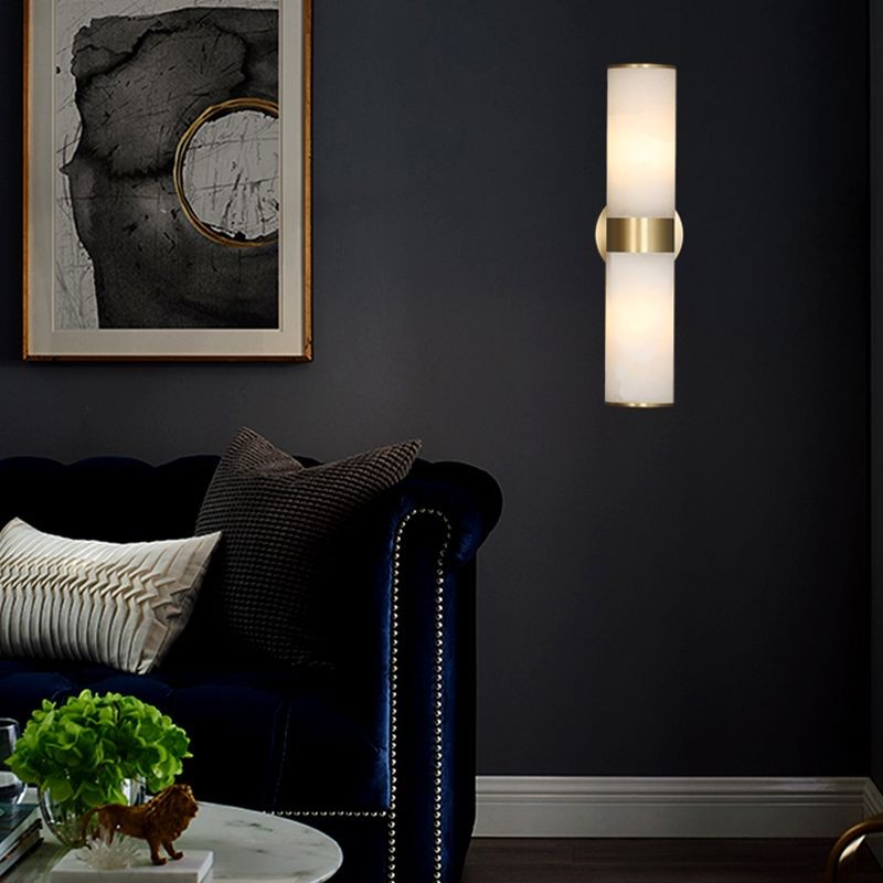 Modern Double Head Metal Brass Stone Vanity Wall Lamp K314