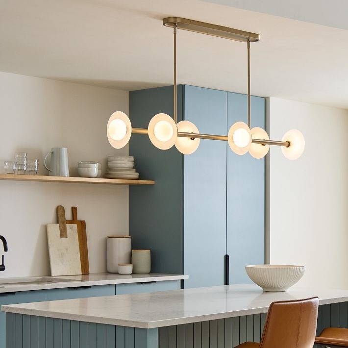Elorina 6-Light Linear Chandelier - Modern Metal Light Fixture - Dining Room Lighting K1294
