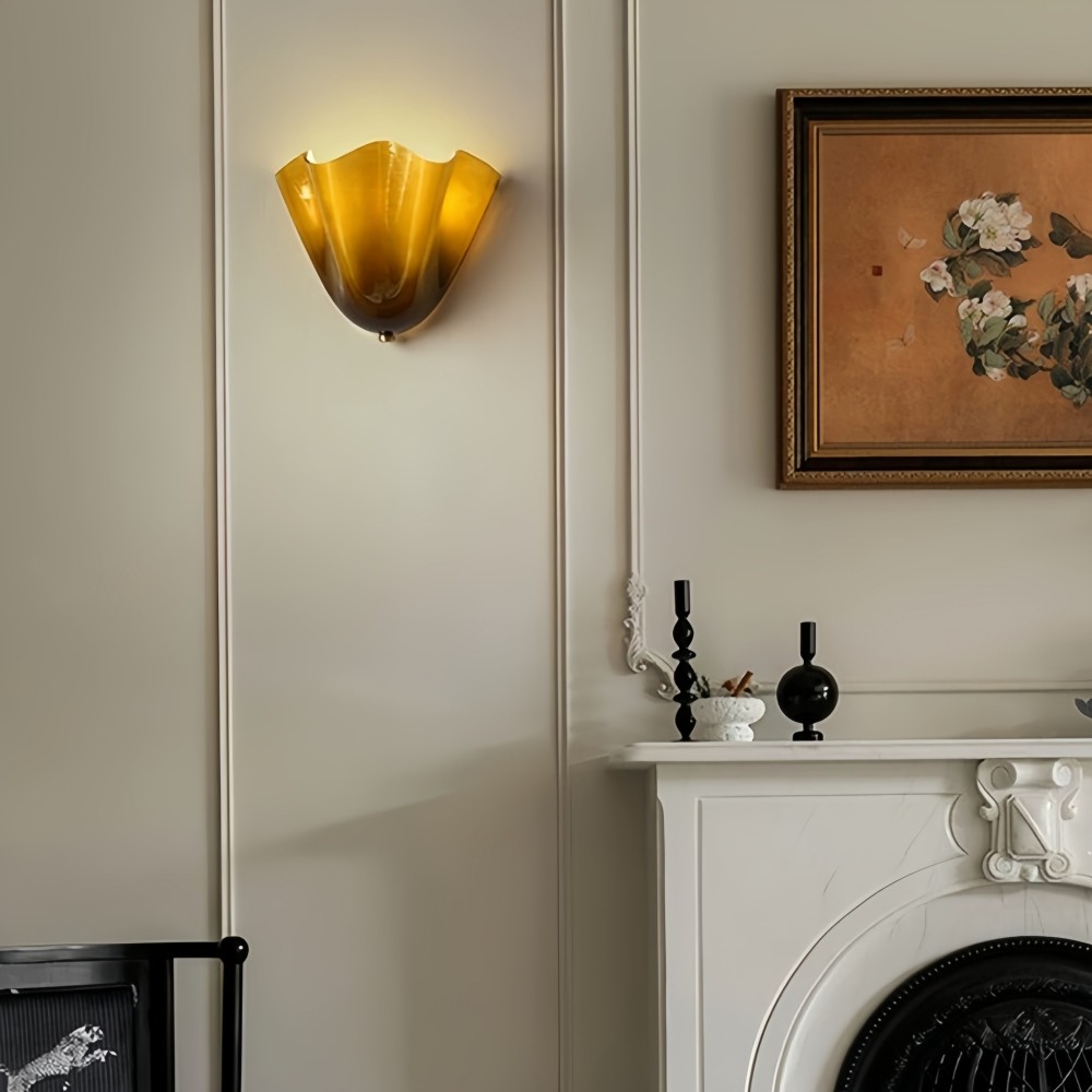 Bellina Retro Fluted Glass Wall Sconce - Mid-century Modern Vera Wall Lamp for Hallway K891