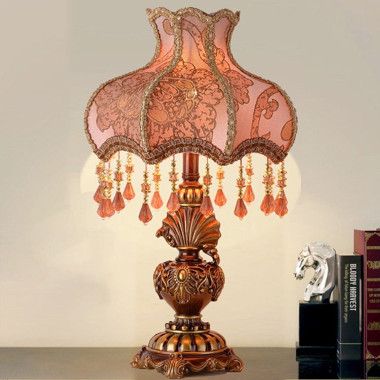 Traditional European Pink Pattern Lampshade Table Lamp K716