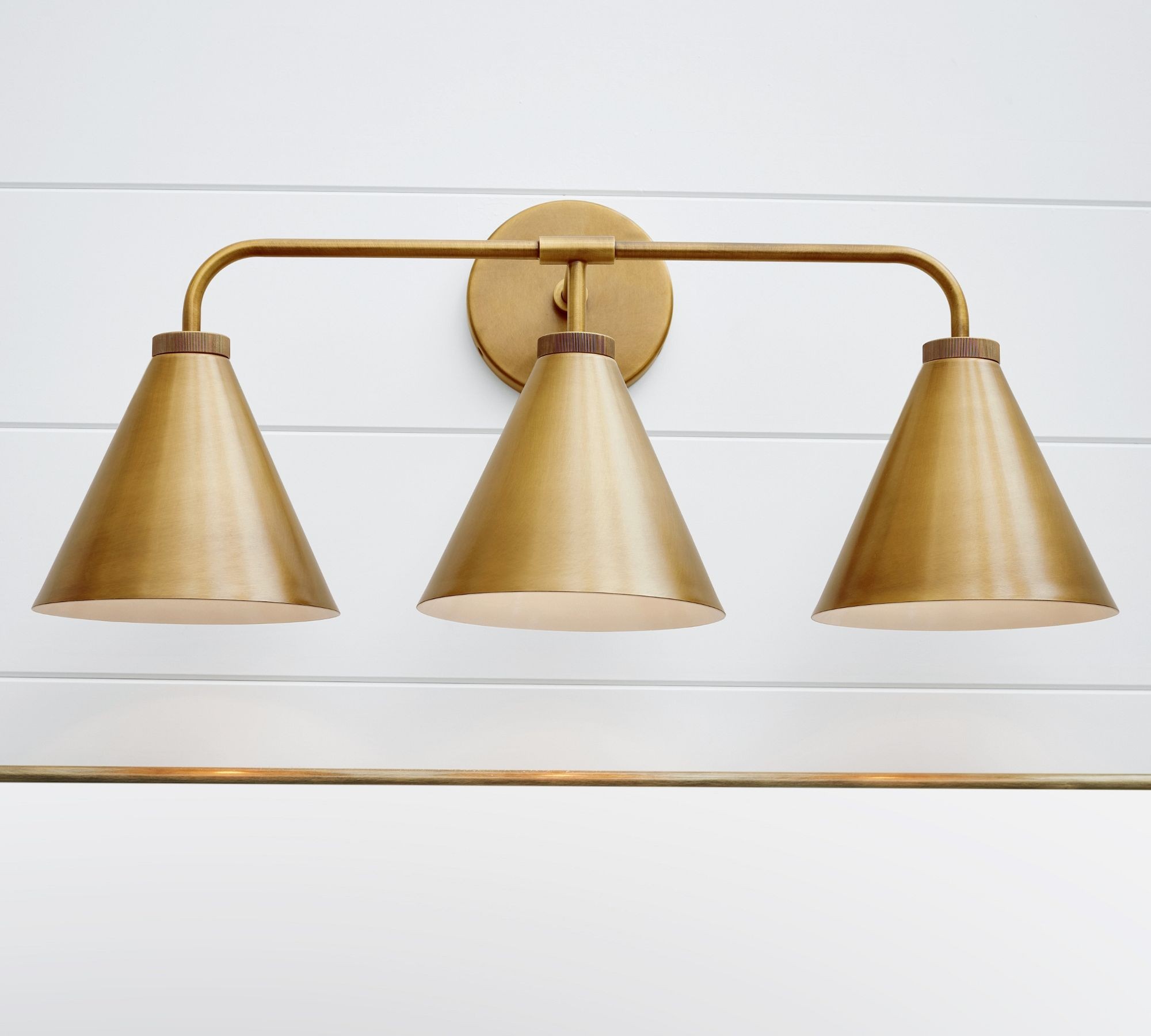 Korvi Iron Tapered Sconce Light - Wall Fixture in Black or Brass K1209