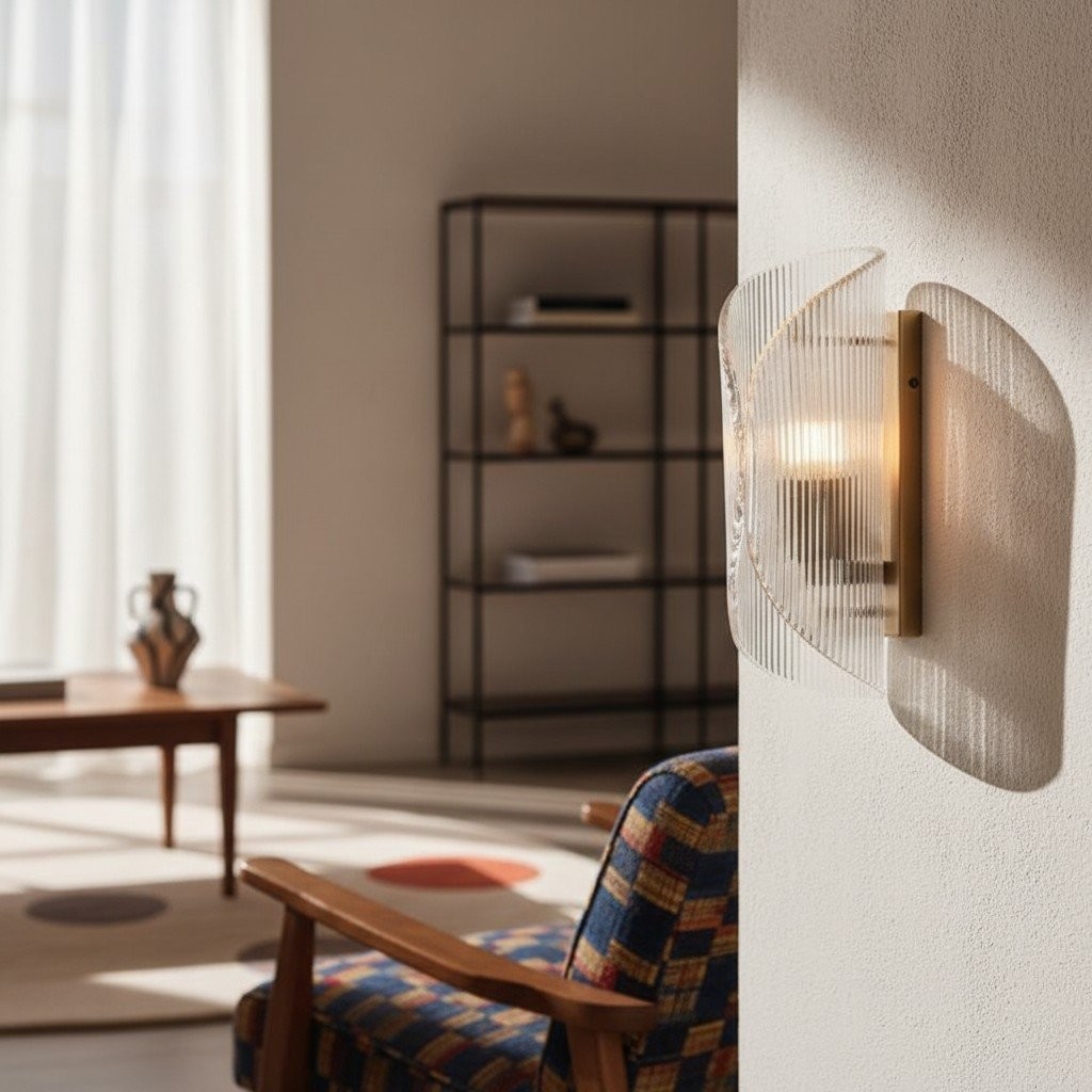 Velora Cylinder Glass Wall Light - Refined Brass Wall Sconce for Entryway or Bedside K1690