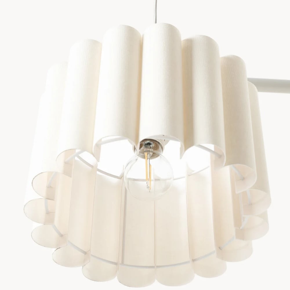 Velura Linear Pendant Light - Natural Linen Shade for Warm Ambiance K2044