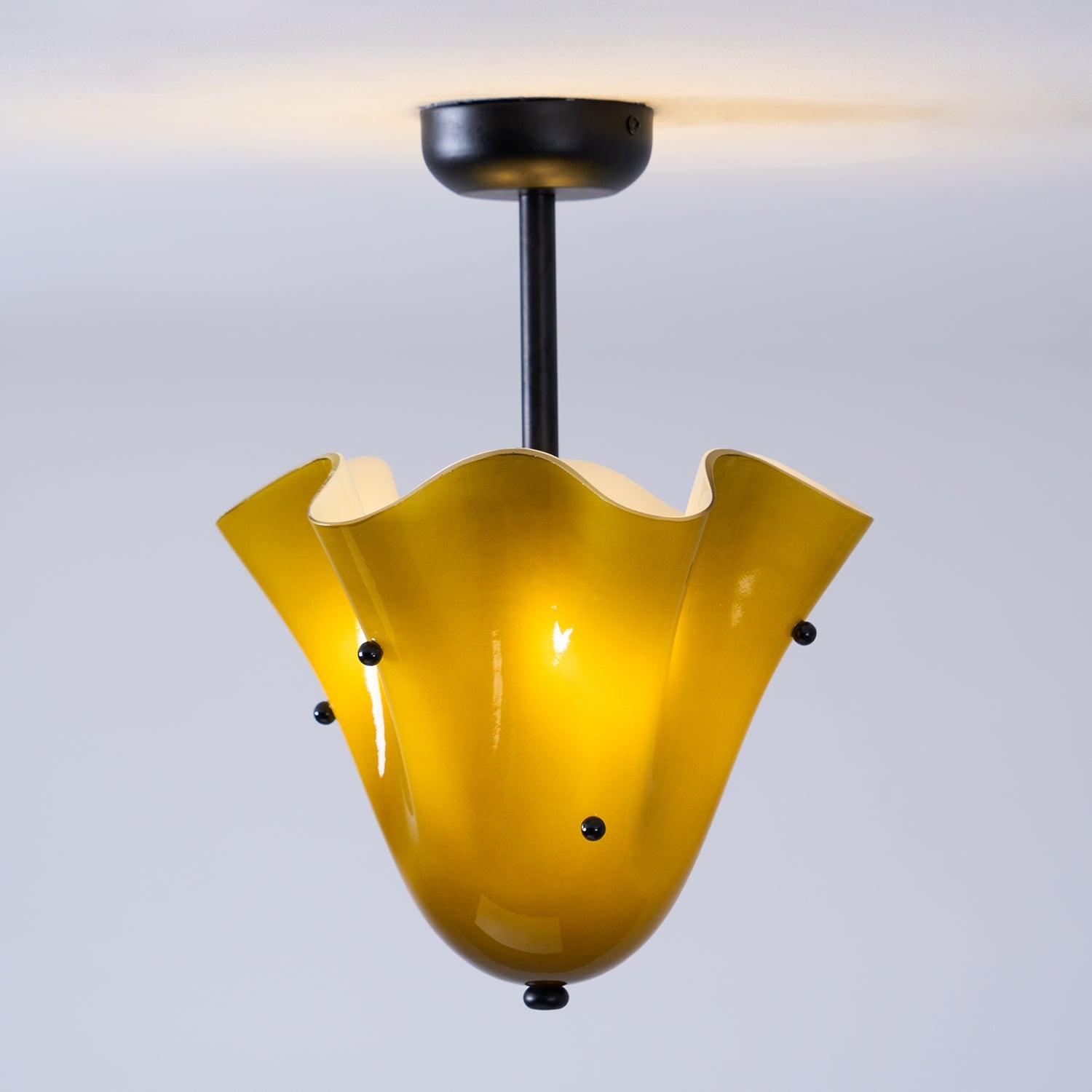 Bellina Glass Flush Mount – Artistic Fazzo Ceiling Lamp for Bedroom or Hallway K1133