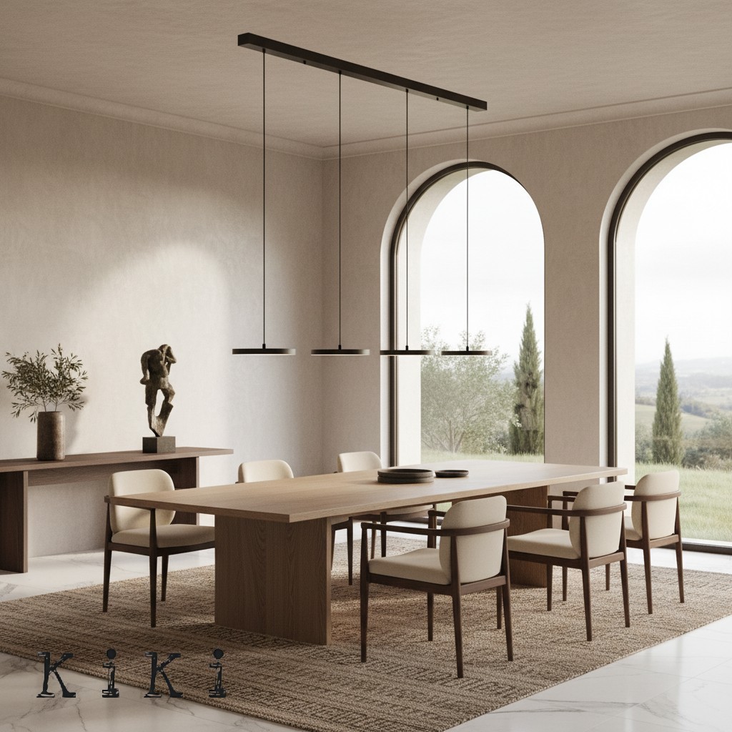 Modern Round Disc Flat Pendant Light - Multi-Light Pendant With LED Light K1555