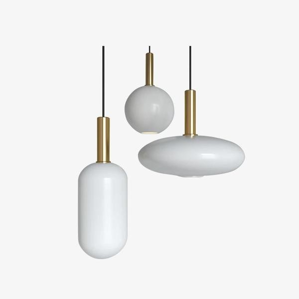 Brass Pendant & Opal Shade