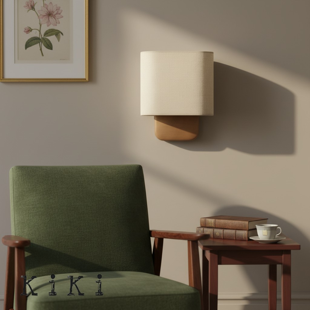 Nolvara Elegant Fabric Wall Lamp - Rustic Style Lighting for Bedroom or Hallway K2031