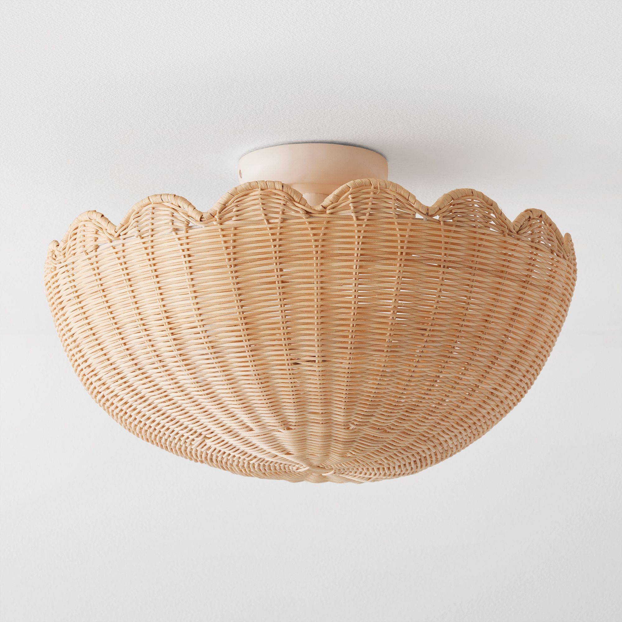 Olvara Rattan Bubble Flush Mount - Chic Ceiling Lamp for Home K1257