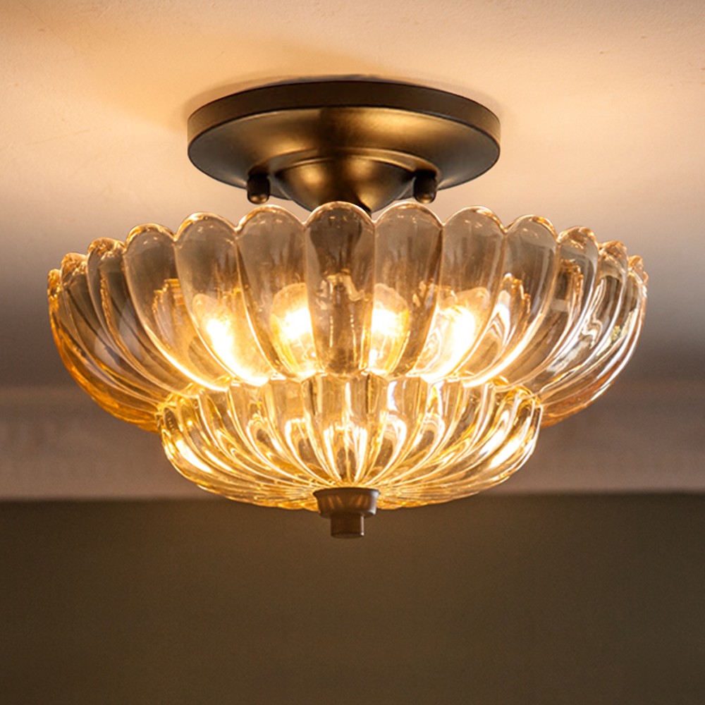 Orilanavo Umbrella Glass Ceiling Light - Contemporary Ceiling Lamp for Entryway K871