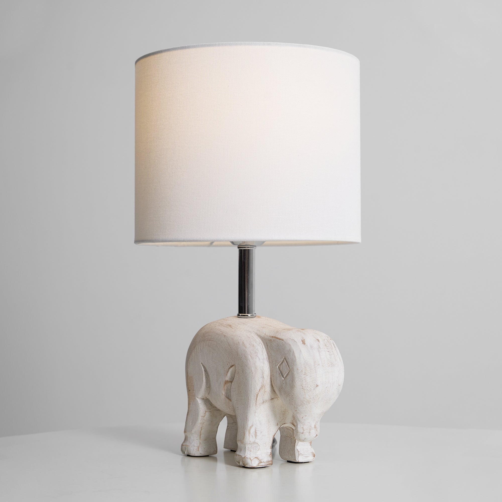Carved Wood Animal Table Lamp D521