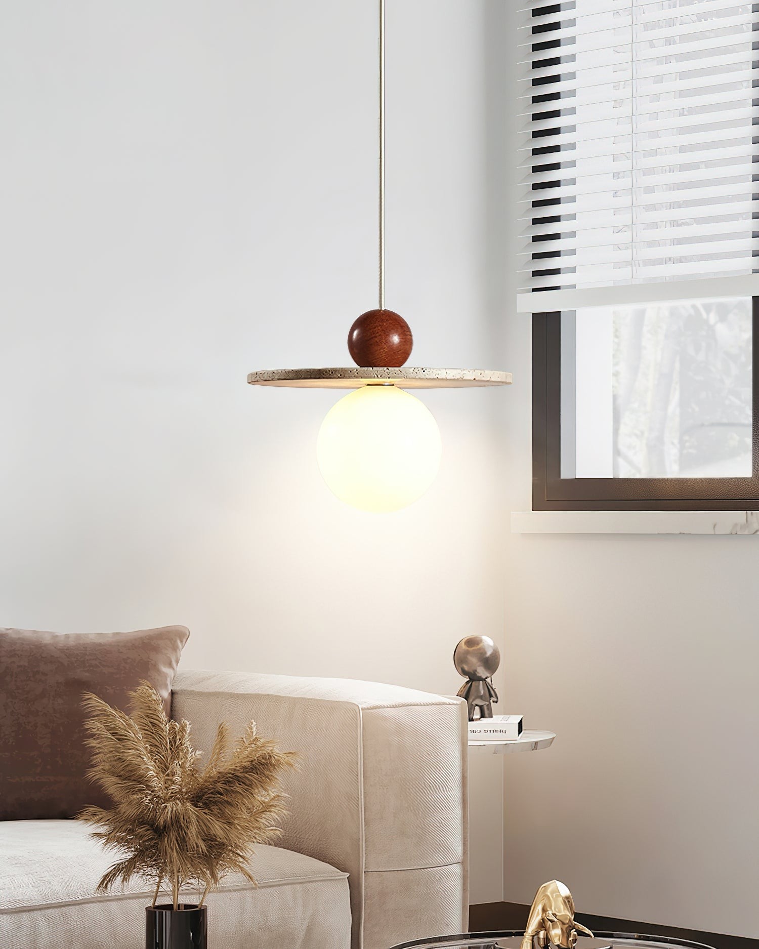 Retro Decor Cave Stone Disc Pendant Light K860