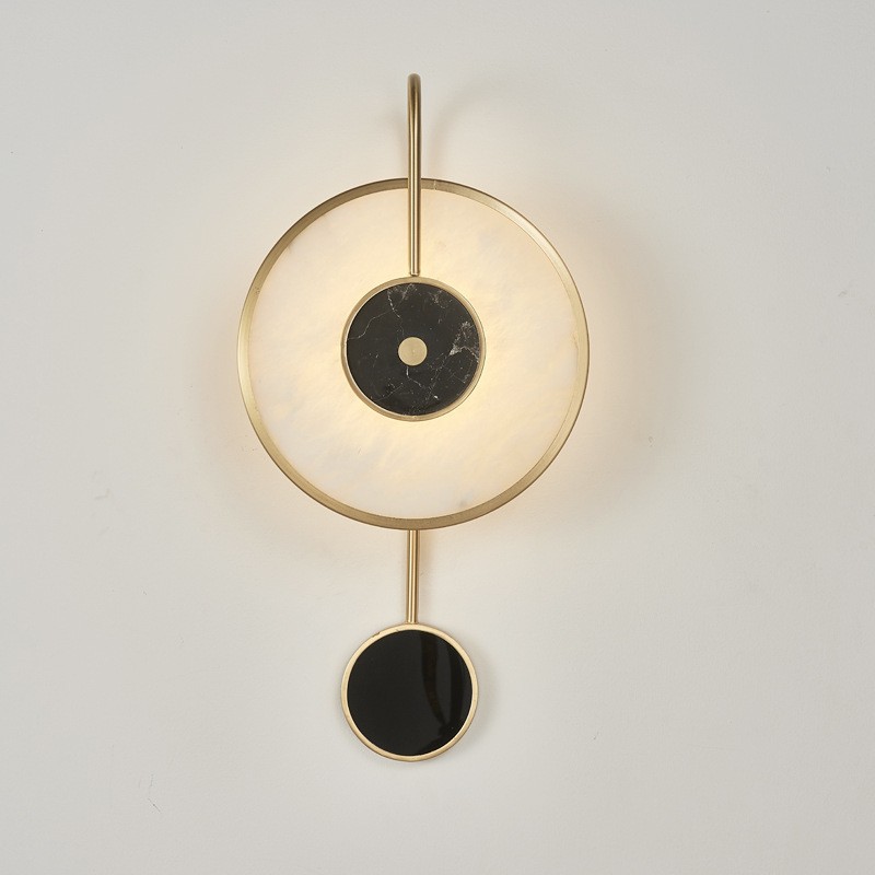 Modern Circle Marble Wall Sconce For Bedroom K808