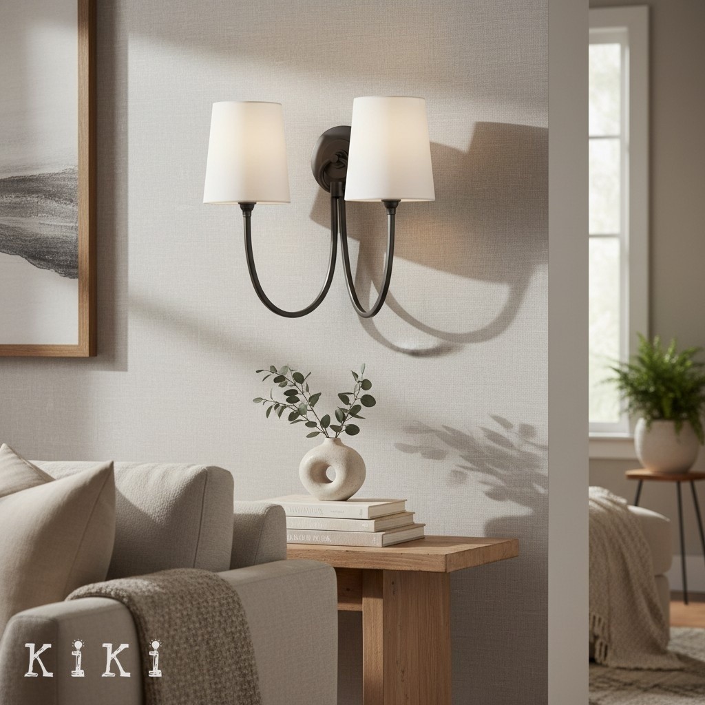 Roven Modern Classic Wall Sconce - Curved Design Double Light for Bedroom Use K1699
