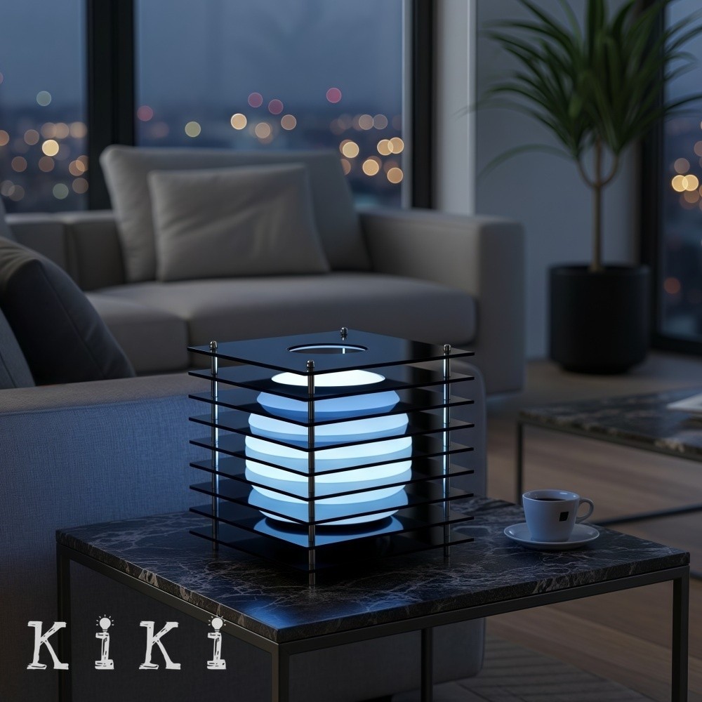 Afterglow Geometric Cube Sphere Table Lamp - Modern Acrylic Accent Light for Bedroom Decor K2078