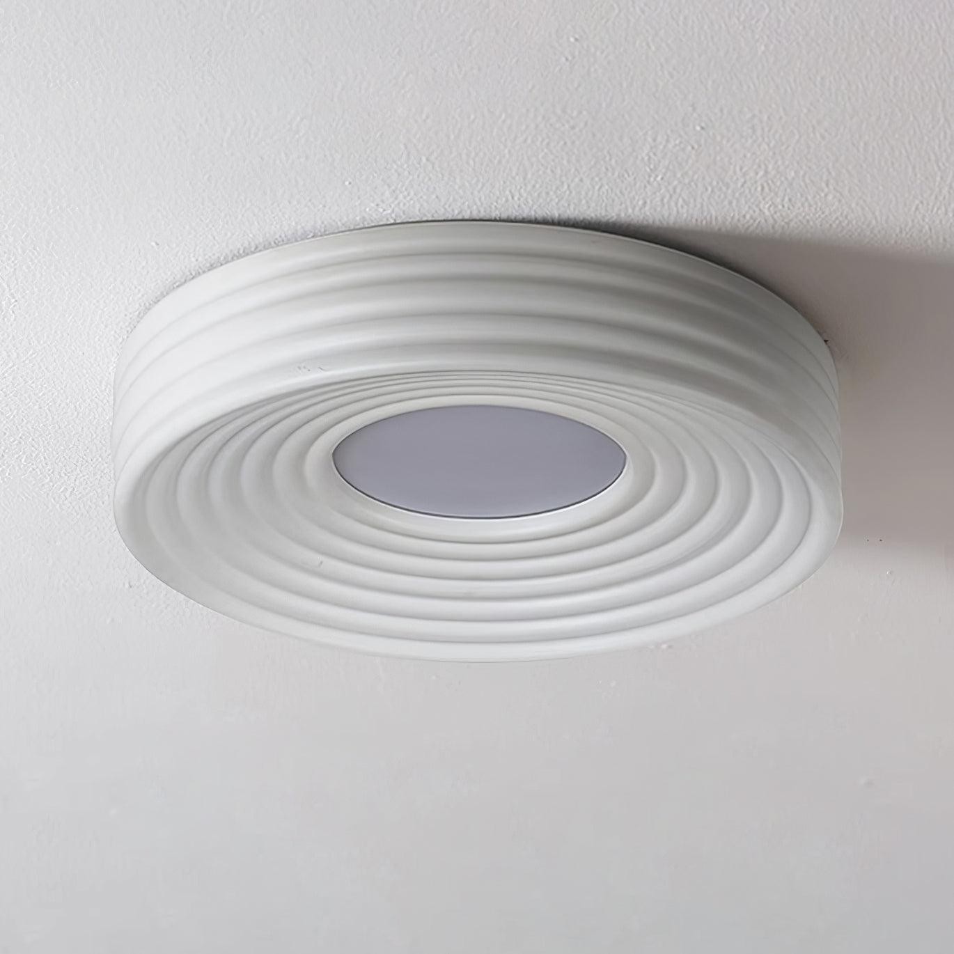 Cream Ribbed Three-color Changing Ceiling Light K337