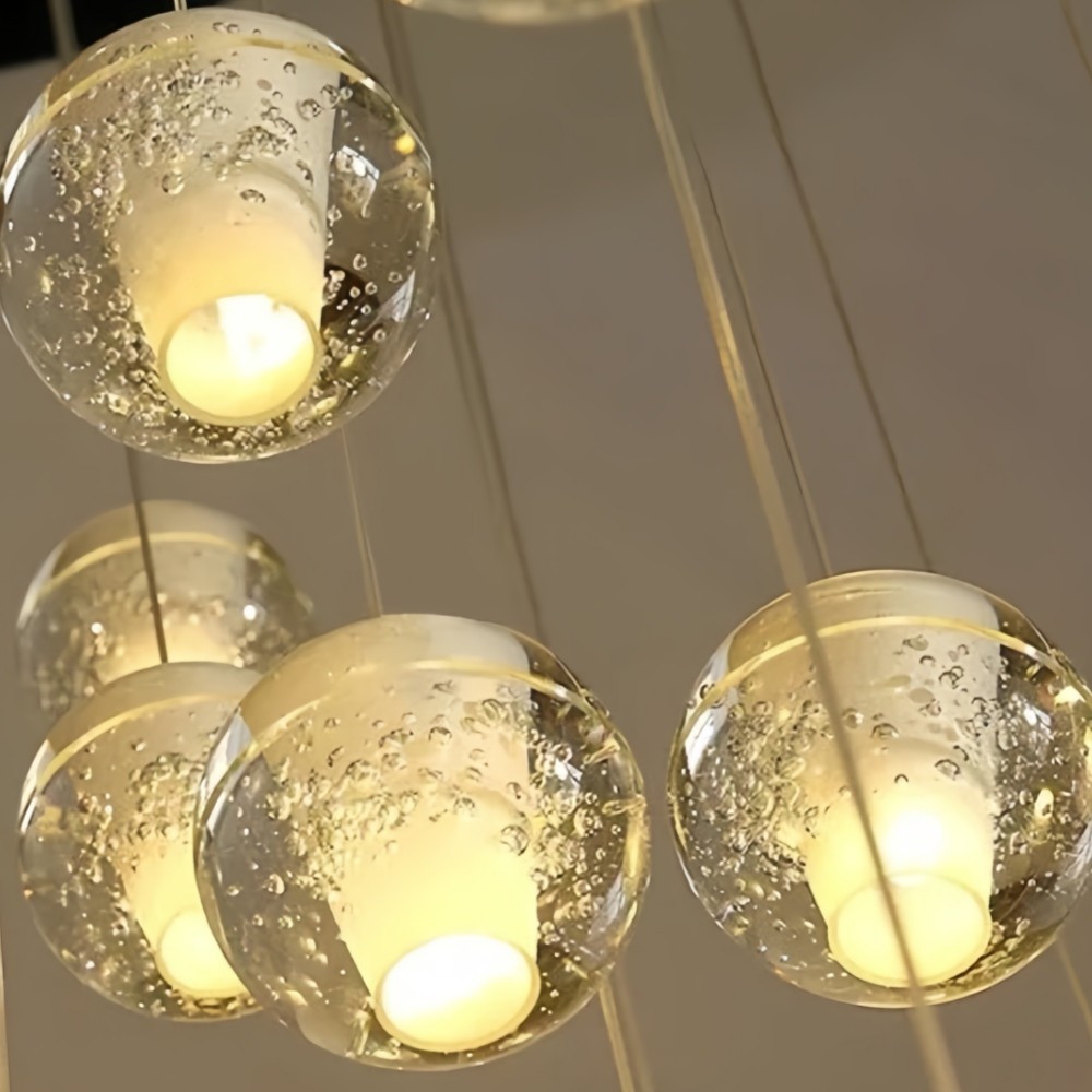 Lorivo Decorative Crystal Sphere Pendant Light Starry Visual for Lounge Areas K2242